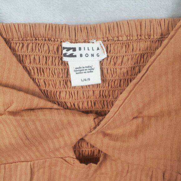 NWT Billabong del Sole Top Puff sleeve Burnt Orange, size Large - Picture 4 of 13